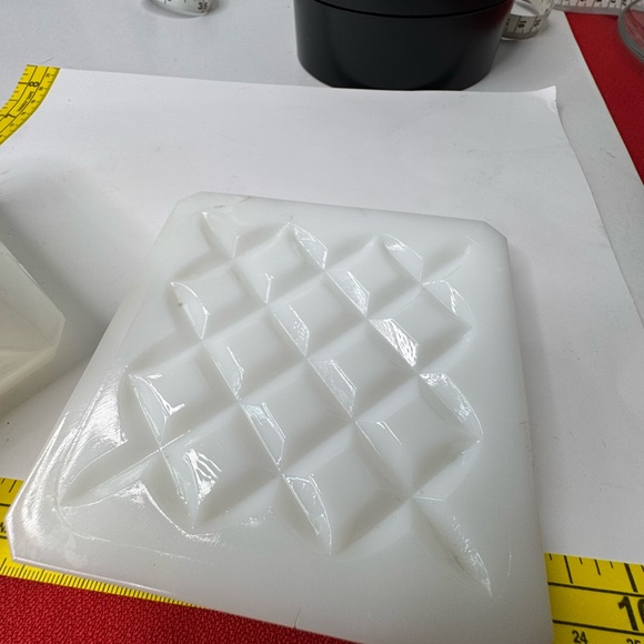 Anchor Hocking white opaque milk glass covered 4” square powder or trinket - Picture 4 of 13